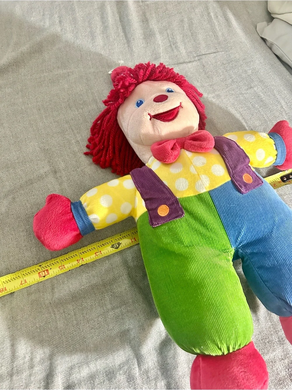 Gymboree 2005 Gymbo the Clown, Colorful Plush Toy - Red, Yellow, Green & Blue